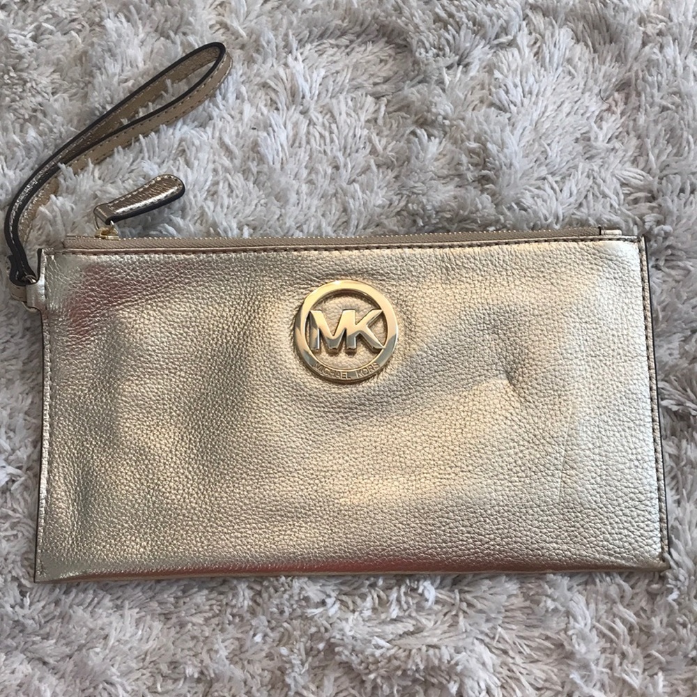 Gold Michael Kors wristlet